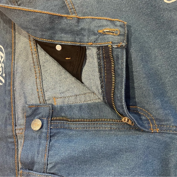 Colombian Artist Streetwear Brand Fourtopus Graphic Denim Jorts / Jean Shorts - Picture 9 of 12